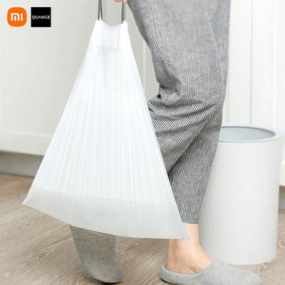 QUANGE 60pcs Thicken Disposable Garbage Bags Drawstring Kitchen Trash Bag Portable Disposal Household Bathroom Plastic Bag