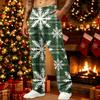 Men's Loose Fit Christmas Print Casual Pants with Pockets for Holiday Daily Wear