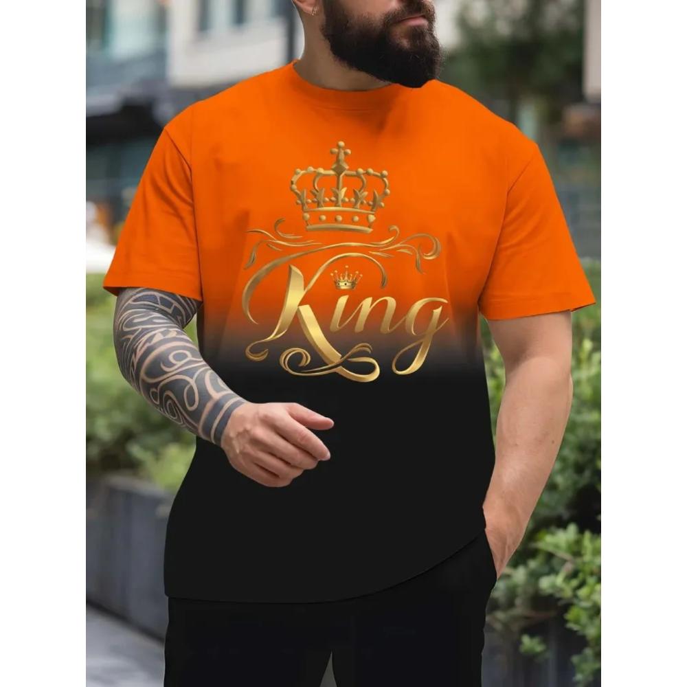 Summer Man T-shirt Creative 3D Printed Short Sleeved T-shirt Fashionable Comfortable Soft Breathable Large Loose T-shirt