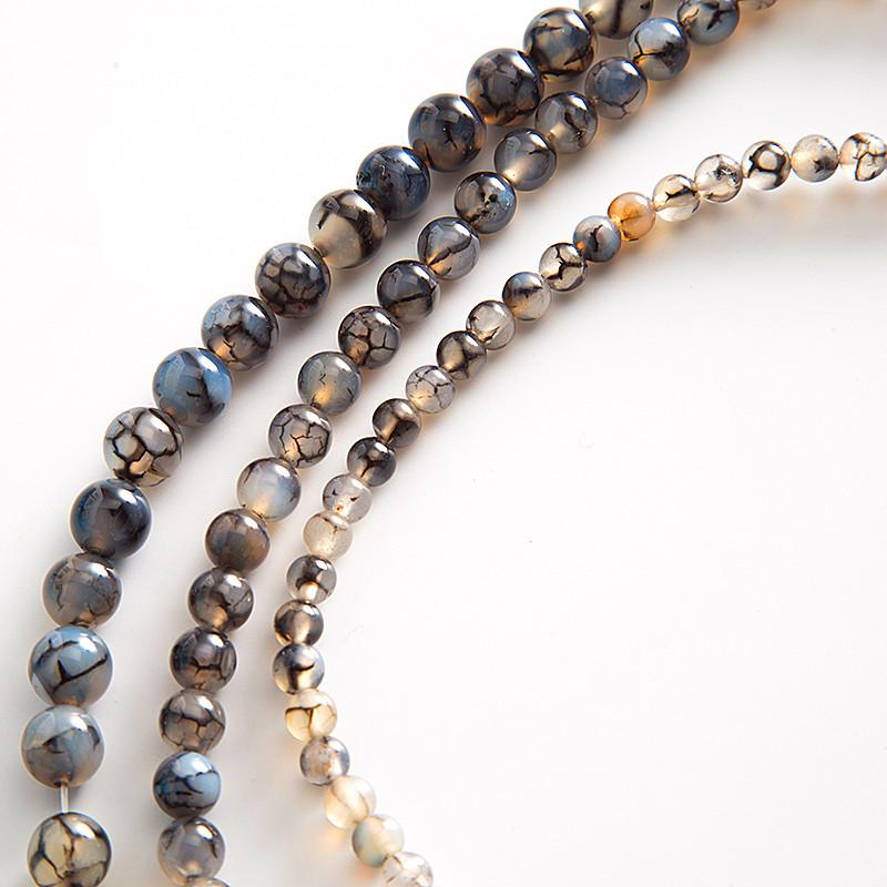 Dragon Pattern Black and White Agate Beads for DIY Jewelry and Bracelet Making.