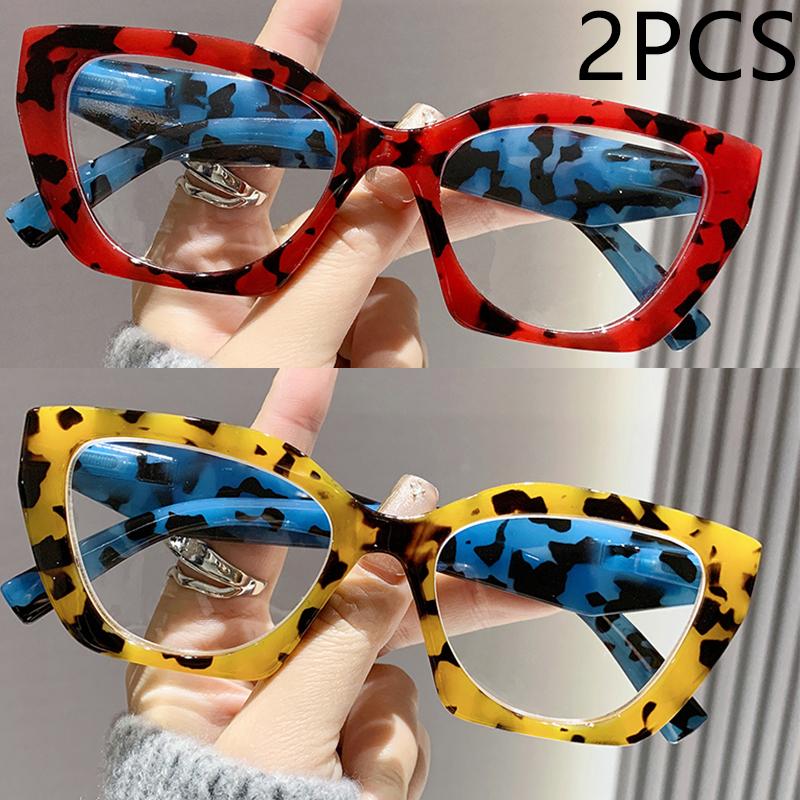 2/3PCS Reading Glasses Retro Leopard Print Flower Elderly Single Light Trendy Personality Large Frame Reading Glasses 2220