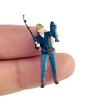 Artistic 1/64 Scale Miniature Fishing Figure Resin Attractive Mini Fishing Scene Resin Ornament for Decorative Use Gift