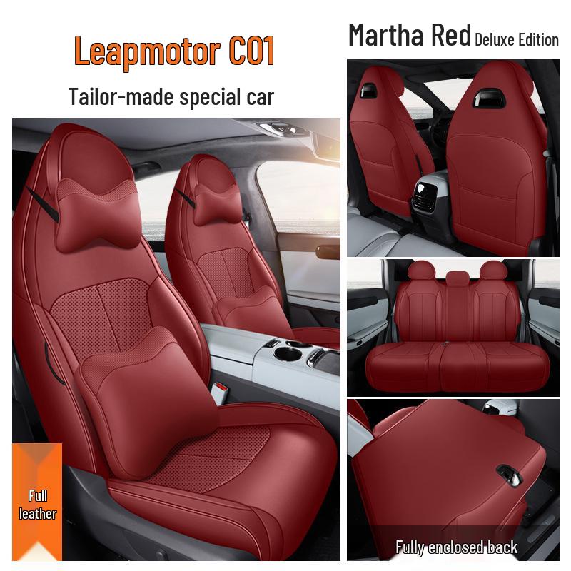 Leapmotor C01 Seat Cover - Breathable, Perforated Leather, 5-Seat, All-Season, Ice Silk Cushion 2022.