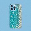 Turquoise Water with White Daisies for iphone 17 case for coque iphone Case fundas Glass for iPhone 17 16 15 14 13 12pm Pro Plus