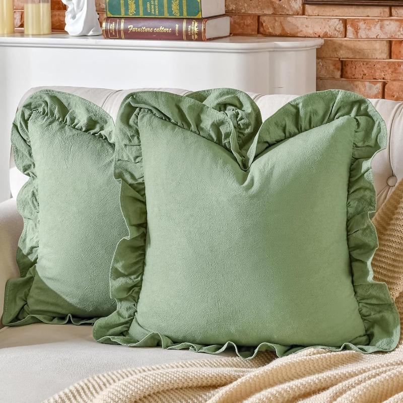 

Various Colors Princess Style Ruffled Pillowcase Living Room Sofa Bed Bay Window Tatami Cushion Cover Bohemian Countryside Home Decorat Pillow Cover 30*50cm Pillow cover 1pcs