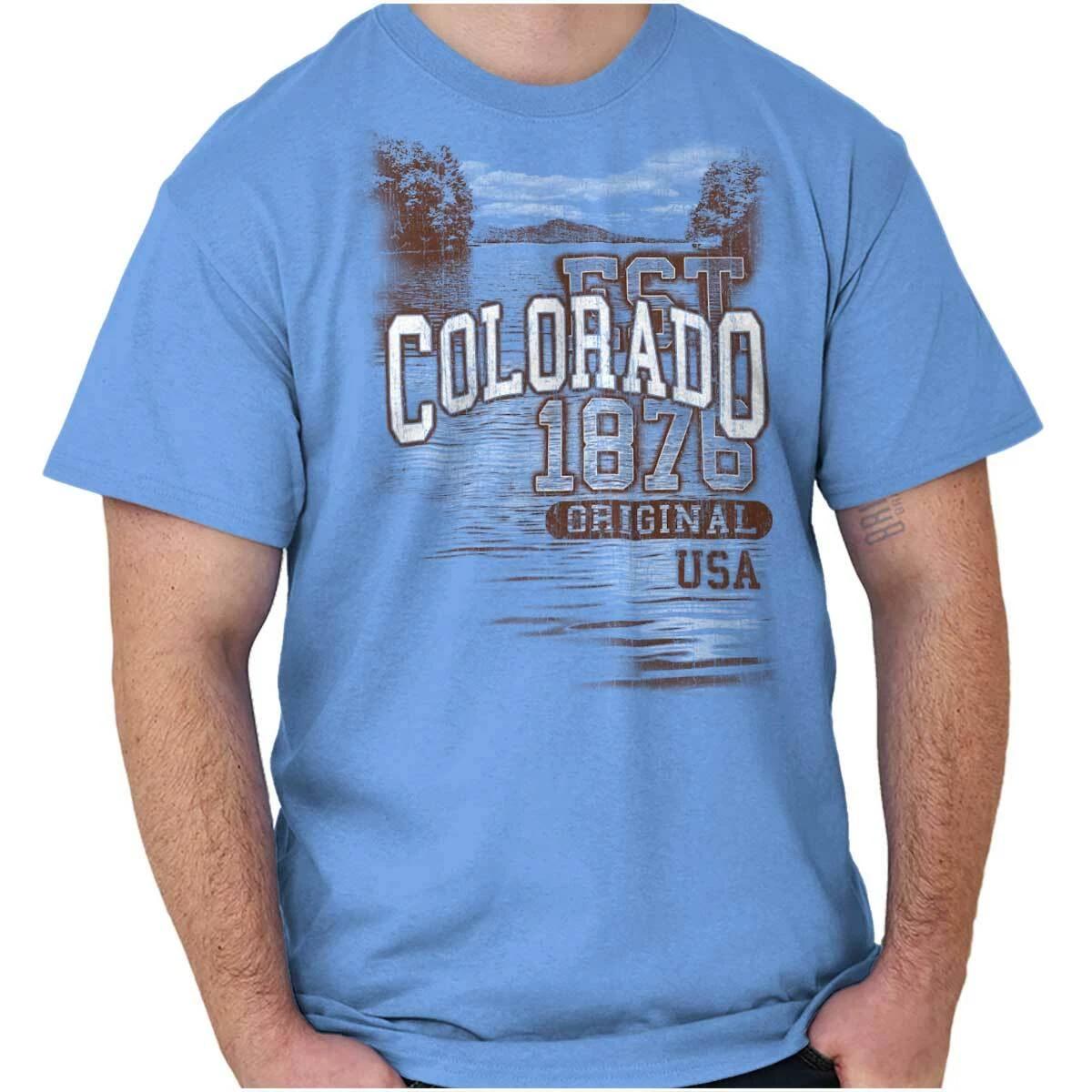 Colorado Centennial State Camping Souvenir Adult Short Sleeve Crewneck Tee L