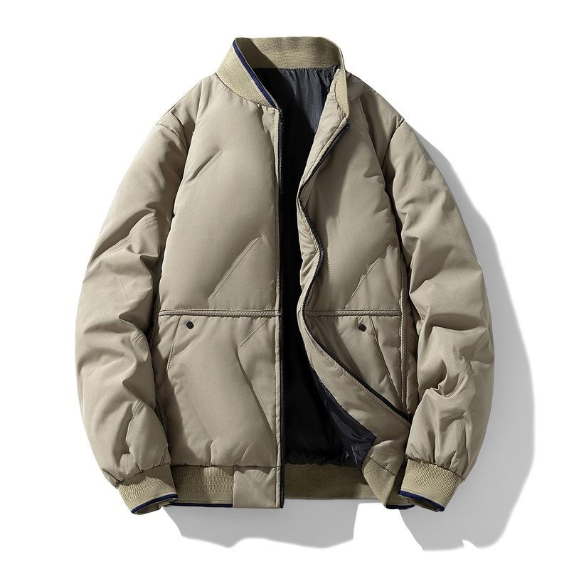 New Winter Cotton Jacket Men's Trendy Baseball Uniform Simple and Versatile Collar Cotton Jacket