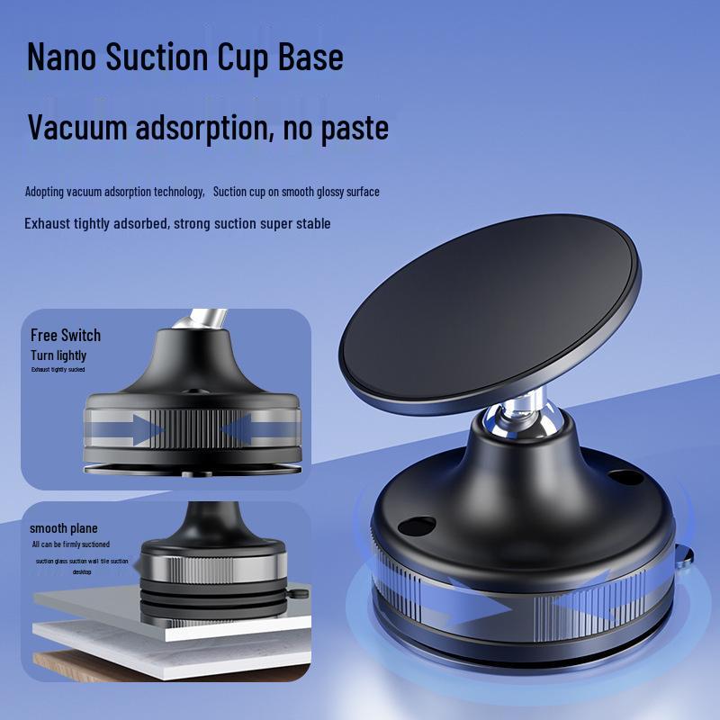 Universal Magnetic Car Phone Holder with Vacuum Suction for Dashboard and Navigation