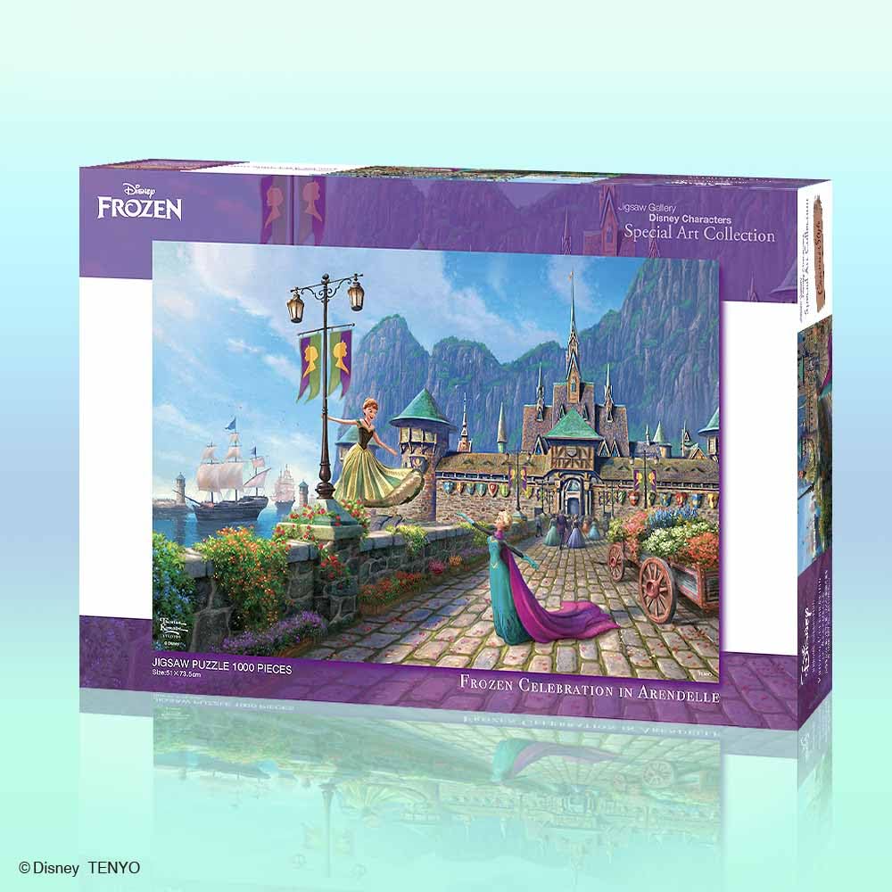 Tenyo 1000-Piece Jigsaw Puzzle Disney Frozen Celebration in Arendelle [Canvas Style] (51x73.5cm)