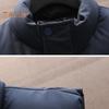 Men Vest Stand Collar Sleeveless Zipper Placket Warm Winter Jacket with Pockets Solid Color Thickened Outerwear