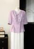 Mother's Day Chinese Style Short Sleeve Top Set for Middle-Aged and Elderly Women - Summer Edition
