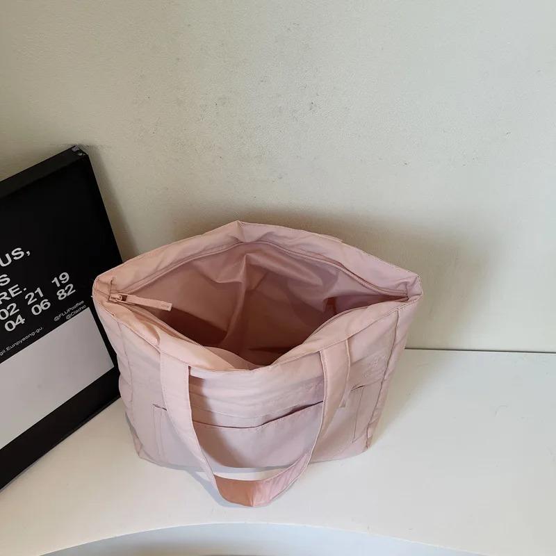 Large Capacity Shoulder Bags for Women Trendy Casual Solid Color Ladies Travel Handbags Simple College Style Female Tote Bag