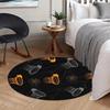 Basketball Hoop Rug Flannel Round Mat Sports Decor Gym Room Kids Play Area Home Flooring Non Slip Durable Washable Carpet
