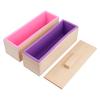 1200ml Rectangle Silicone Soap Mold Wooden Box With Cover DIY Handmade Form Soap Craft Mousse Cake Toast Loaf Baking Mould Tools