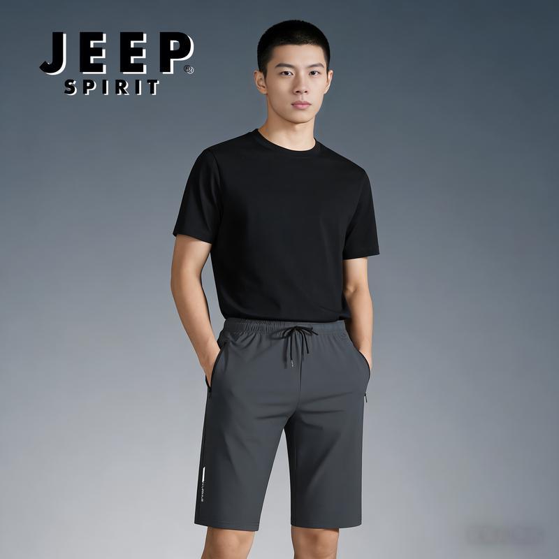 JEEP SPIRIT Men's Ice Silk Casual Capri Shorts