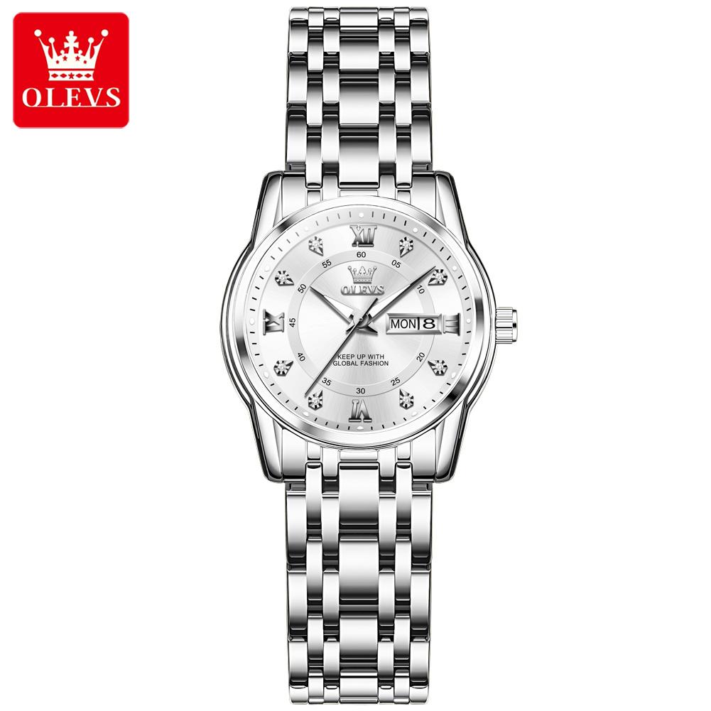 OLEVS 5513  Fashion Classics Waterproof  Luminous Watch Stainless Steel Quartz Watches Luxury Watch  Ladies Women