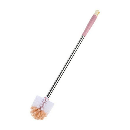 

Long-Handle Stainless Steel Toilet Brush Set with Brush Heads for Bathroom Cleaning рожевий