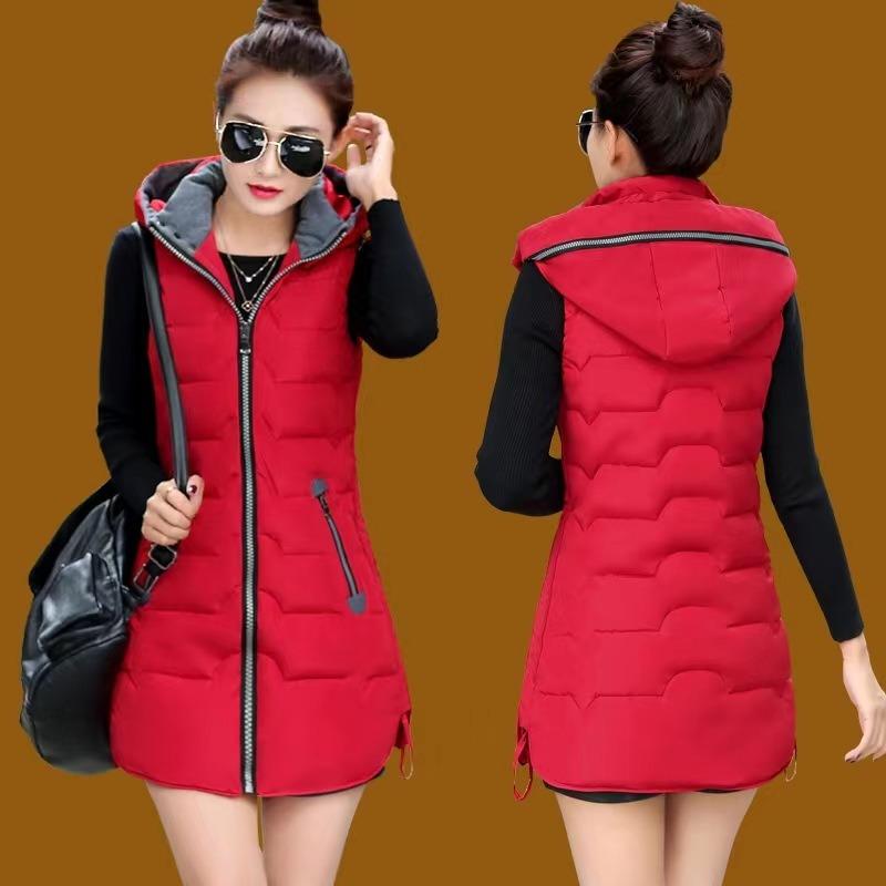 Medium and long casual slim-fitting cotton vest autumn and winter fashion large version cotton vest urban leisure can be removed