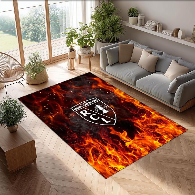 Lens FC Soccer Football Pattern Soft Area Rug Non Slip Indoor Floor Carpet Sports Decor Mat for Bedroom