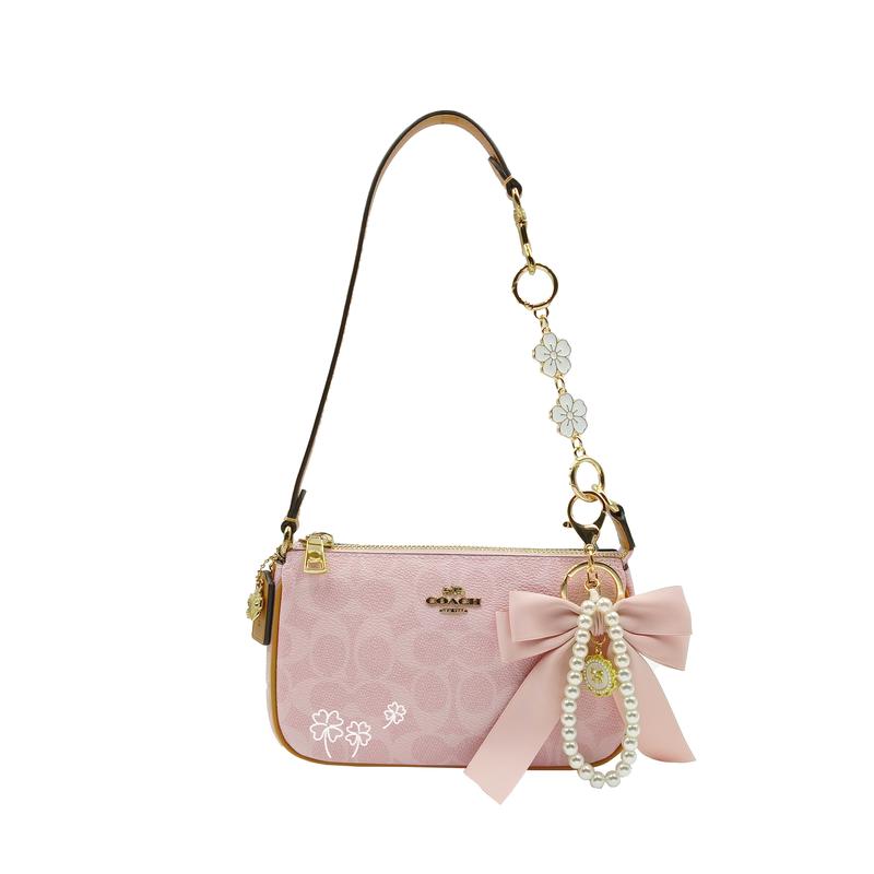 

COACH shoulder bag [Customized bag] Nolita 19 Valentine s Day limited classic old flower metal flower pendant signature Puff Cloud without gift box золотий