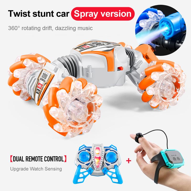 Cross-border Mini Stunt Twist Car 2.4G Spray Remote Control Car Gesture Induction Twist Car Off-road Climbing Car Toy