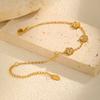 Fashion Personality Accessories Stainless Steel White Zircon 3 Flower Gold Bracelet Women
