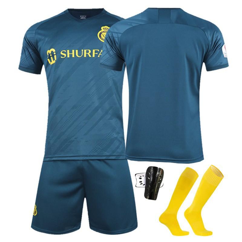 2023-24 Saudi-Liga Riyadh Victory Auswärts-Trikot Nr. 7 C Ronaldo Kurzarm Fußballmannschaft Uniform Kinder Set