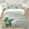 3Pcs Grandma'S Love Granddaughter Bedding Set Soft Fabric Duvet Cover Pillowcases Home Christmas Xmas Halloween Gift 1 Duvet Cover 2 Pillowcase G153