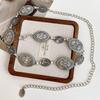 Elegant Bohemian Body Chain Silver Ethnic Belt Chain Metal Circular Ring Waist Chain  Girls