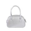 Mini Korean PU Leather Bag for Women  Silver Bowling Shoulder Bag  Girls Crossbody Bag  Fashion  Summer  New