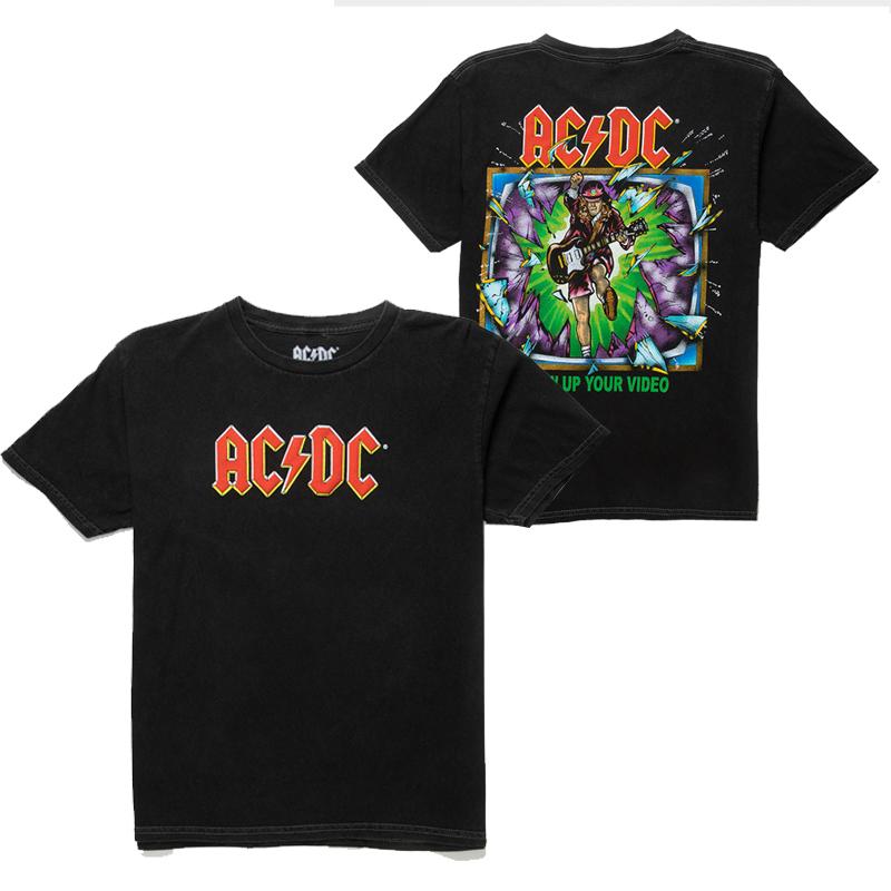 ACDC Band 1981 Tokyo Concert Commemorative Edition Men's Metal Punk Cotton Short Sleeve T-Shirt Graphic T Shirts
