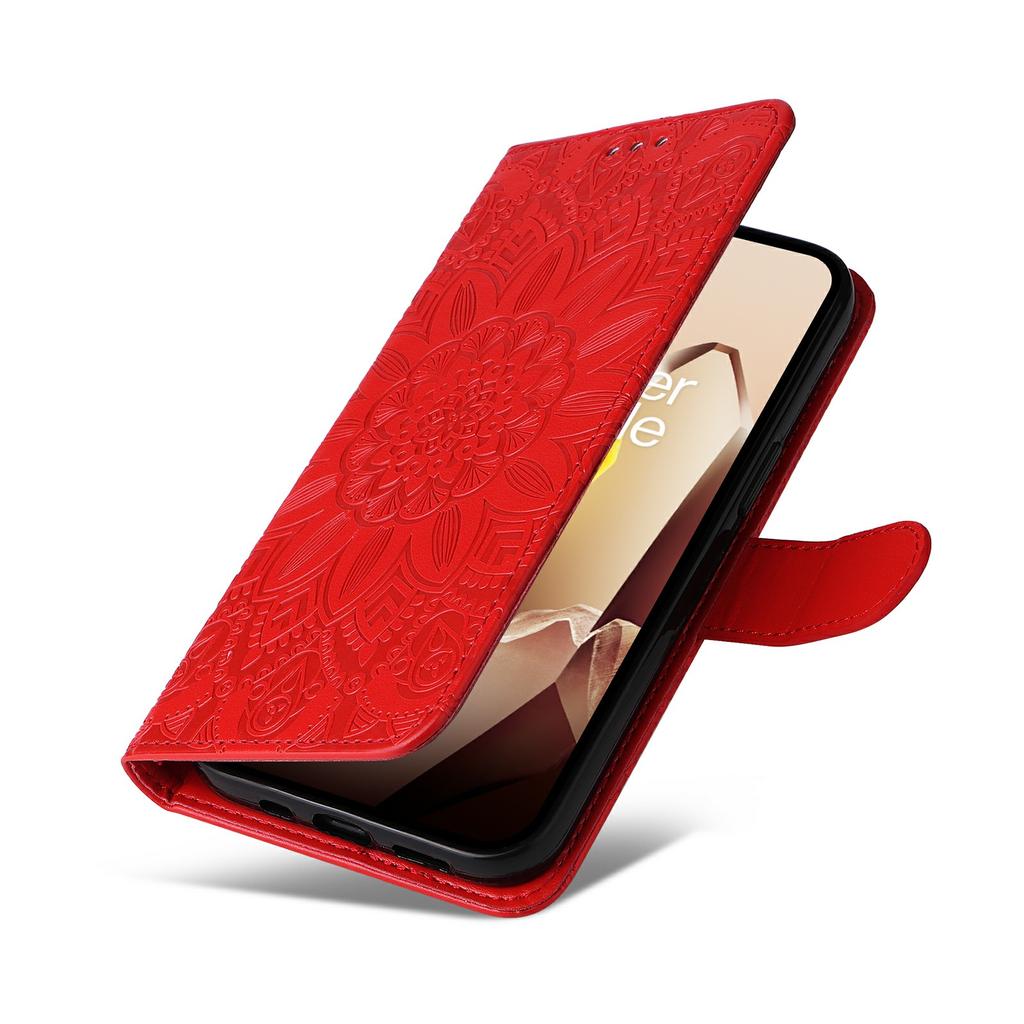 Für OnePlus 13 Hülle Sonnenblumen-Prägung Leder-Brieftasche Handyhülle