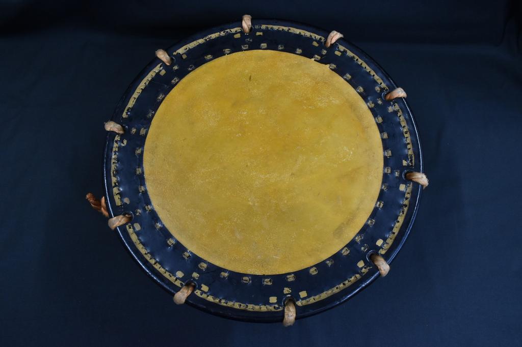 Vintage Japanese Wooden Wadaiko Drum Shime Daiko Taiko with Stand & Stick, As-is