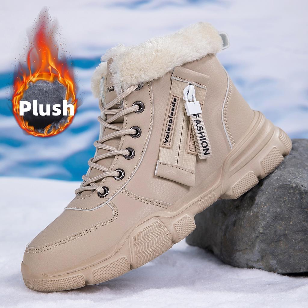 Winter Velvet Warm Thick Sports Leisure Ladies Middle-aged Elderly Mothers Anti Slip High Top Hiking Snow Boots