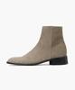 Firenze Atelier Hidden Zipper Detail Slim Toe Suede Zip-Up Boots 3343-Qs [Ash Beige]