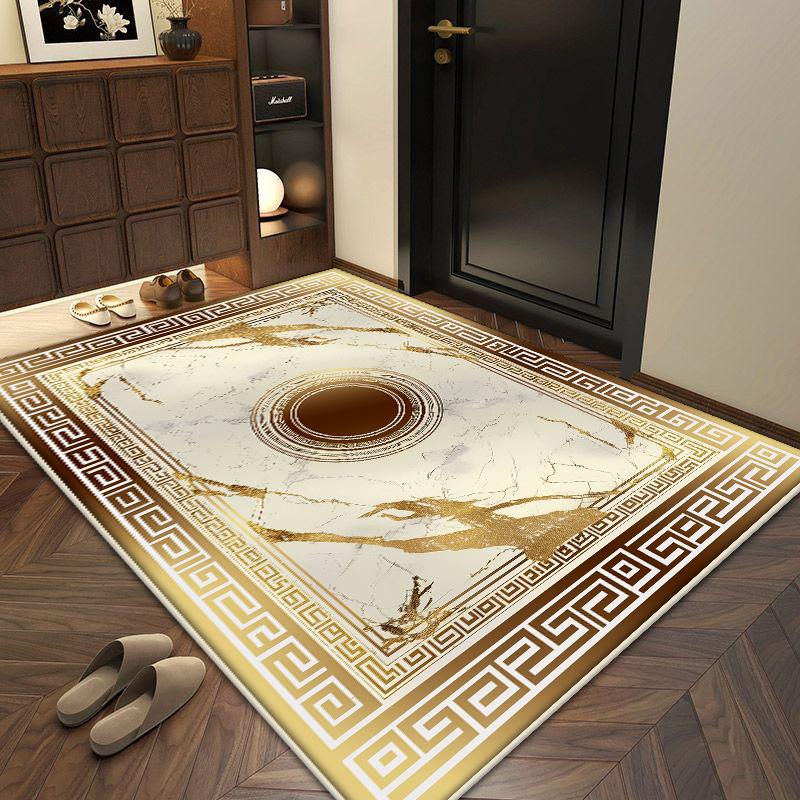 Modern Home Decoration Luxury Entrance Door Mat Gold Senior Carpet for Living Room Non-slip Soft Office Dining Room Decor Rug