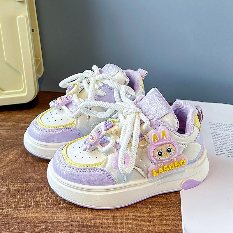 Girls' Cute Cartoon Sports Shoes with Soft Soles and Super Cute Casual Shoes for Children with Thick Soles