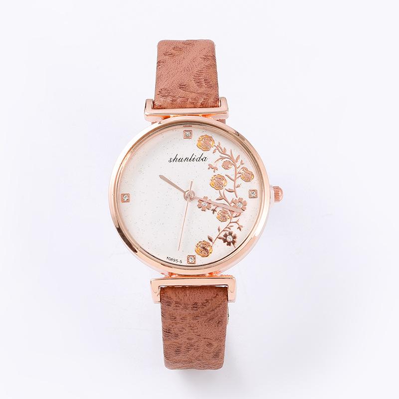 Fashion Trend Women'S Pattern Belt Quartz Watch, Wind Niche Student Watch Watch