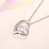 Silver Plated Hollow Heart CZ Pendant Necklace, Twisted Rope Chain Love Necklace for Women