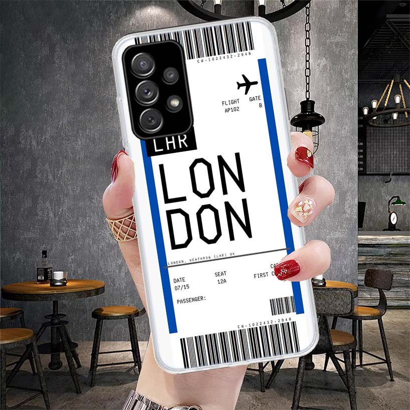 Travel Ticket Label Soft Phone Case For Samsung Galaxy S22 S23 S24 S25 Edge S26 Ultra S20 FE S21 Plus + Fundas Coque Galaxy S20