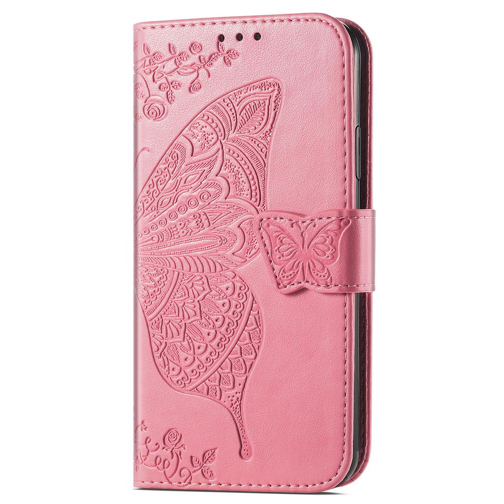For Motorola Moto G86 Power 5G Case with Strap Butterfly Pattern PU Leather Wallet Phone Cover