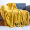 Nordic Knitted Tassel Sofa Blanket - Wool Throw for Bed, Nap, Air Conditioning, and Sofa Cover.