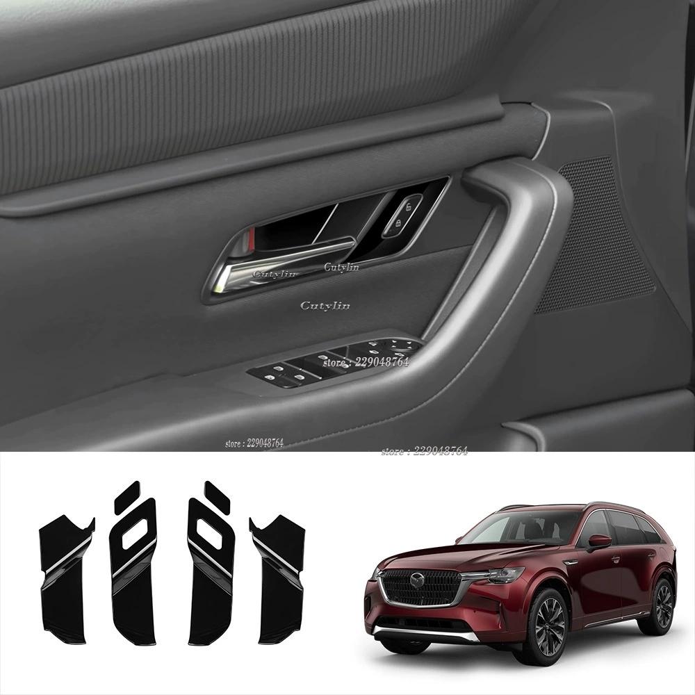 LHD RHD For Mazda CX-60 CX60 -2024 cx90 2024-2025 Carbon Fiber Car Door Handle Bowl Protector Frame Cover Trim Accessories