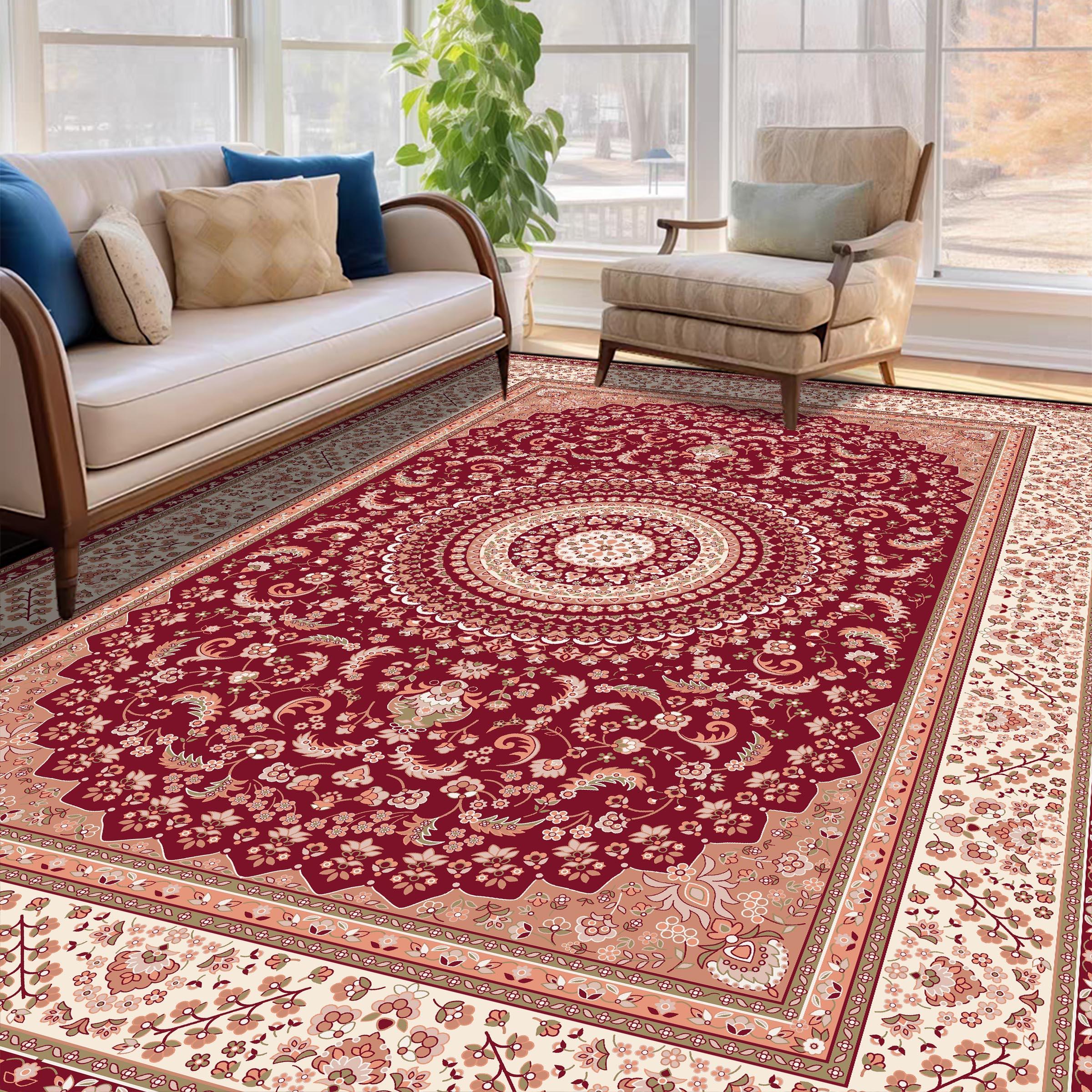 Alfombra Retro Bohemia Grande para Sala de Estar Decoración Boho Hogar Alfombrillas Laterales para Sofá Antideslizantes Lavables para Decoración de Dormitorio Tapis 60x90cm door mat