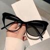 Vintage Large Frame Photochromic Reading Glasses Women's Fashion Cat Eye Gradient Color Anti Blue Light Far Sight Sun Glasses