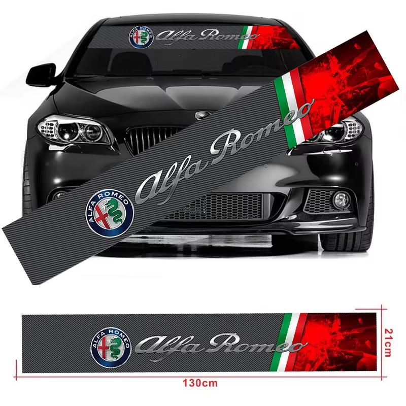For Alfa Romeo Giulia GT Giulietta 156 159 155 Mito Stelvio Tonale Brera Spider Car Windshield Reflective Sticker Decals