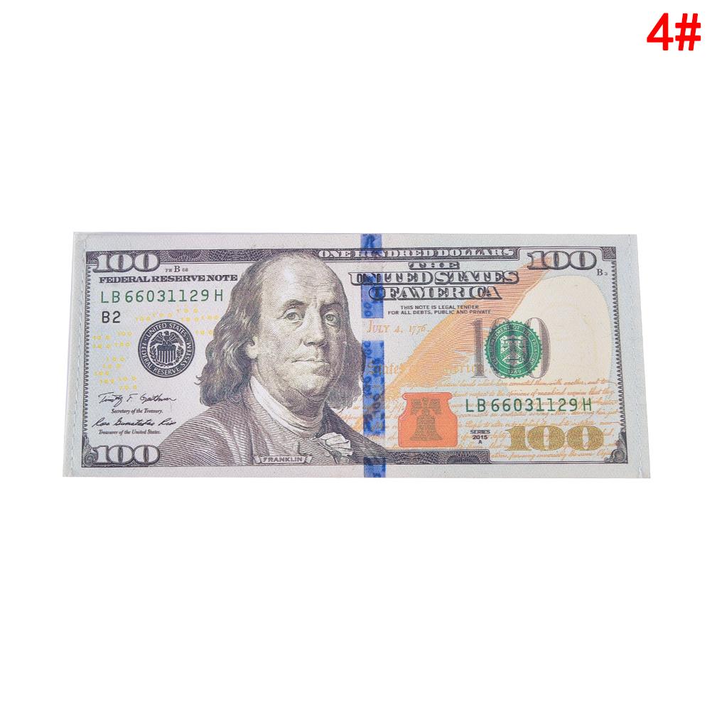 

1pc Canvas Creative Wallet Chic Unisex Mens Womens Currency Notes Pattern Pound Dollar Euro Purse Coin Bag