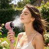 Rhinestone Handheld Fan with Digital Display Turbo High Speed Portable Mini Fan Quiet