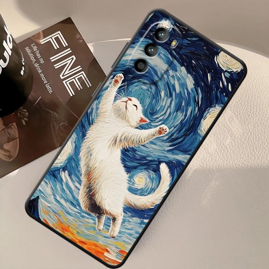 Phone Cover Case for Motorola Moto G22 Edge40 G50 G32 G52 G53 G30 G60s Edge 20 Pro 30 Lite G71 G51 G73 Cute Cartoon Cat