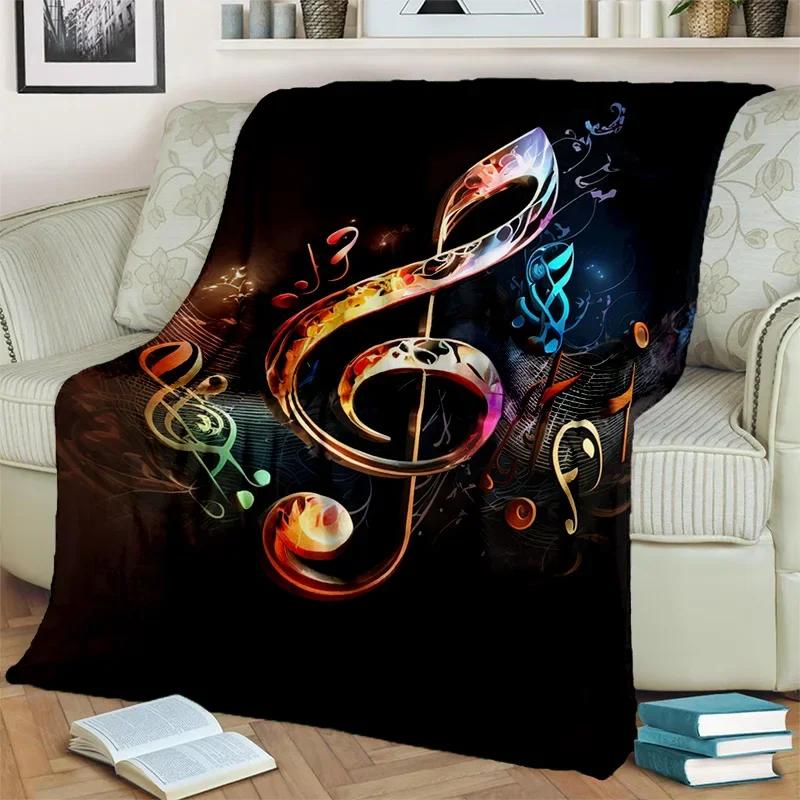3D Colorful Musical Note Music Score Blanket,Soft Throw Blanket for Home Bedroom Bed Sofa Picnic Travel Office Cover Blanket Kid